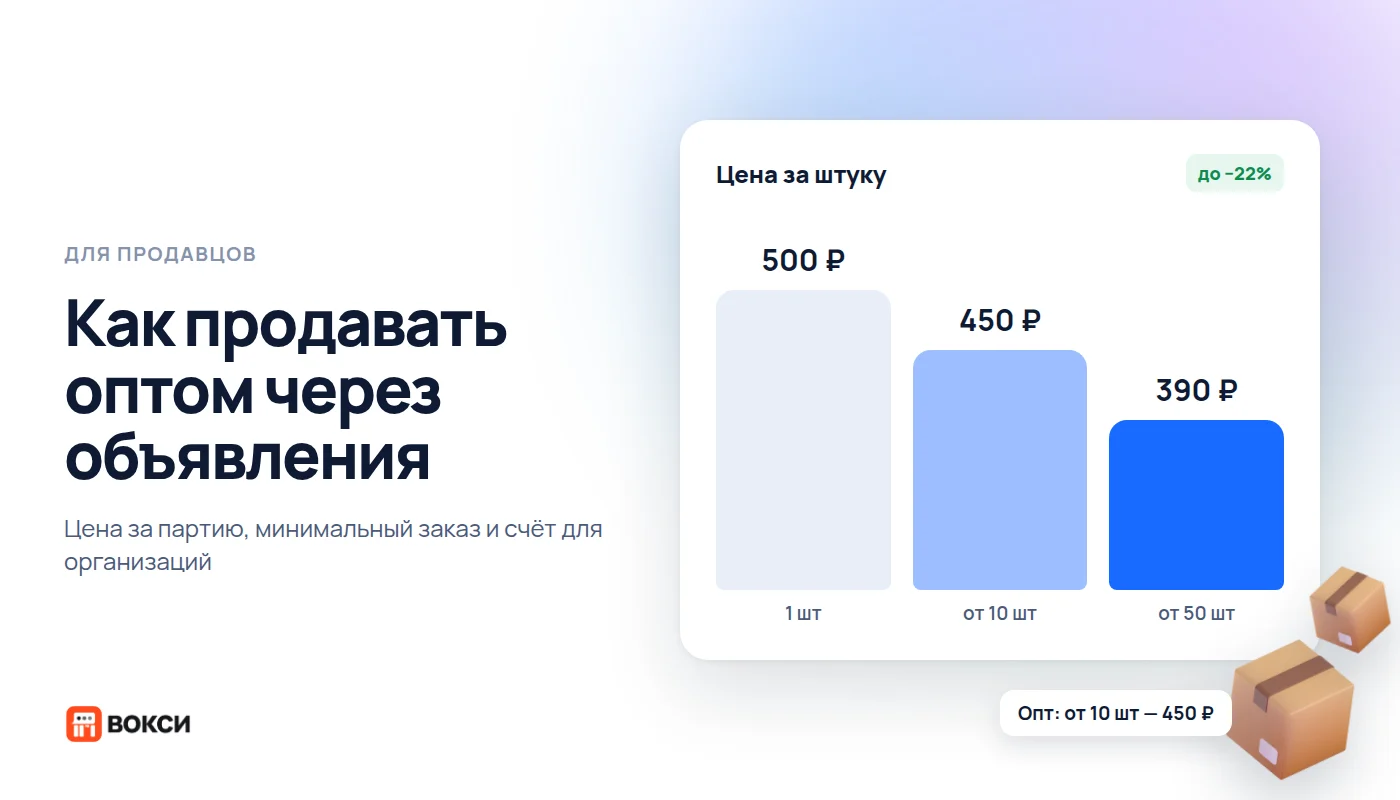 Как продавать оптом через объявления: цены за партию и минимальный заказ