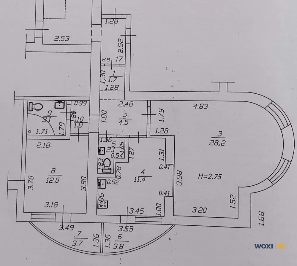 2-комн. квартира, 65 м², 5/5 эт.
