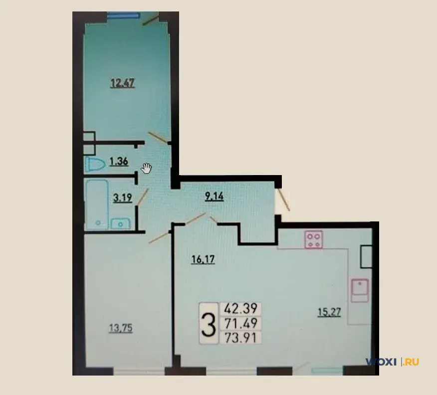 2-комн. квартира, 82 м², 2/13 эт.