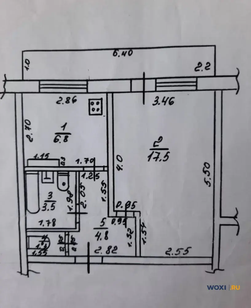 1-комн. квартира, 40 м², 1/5 эт.