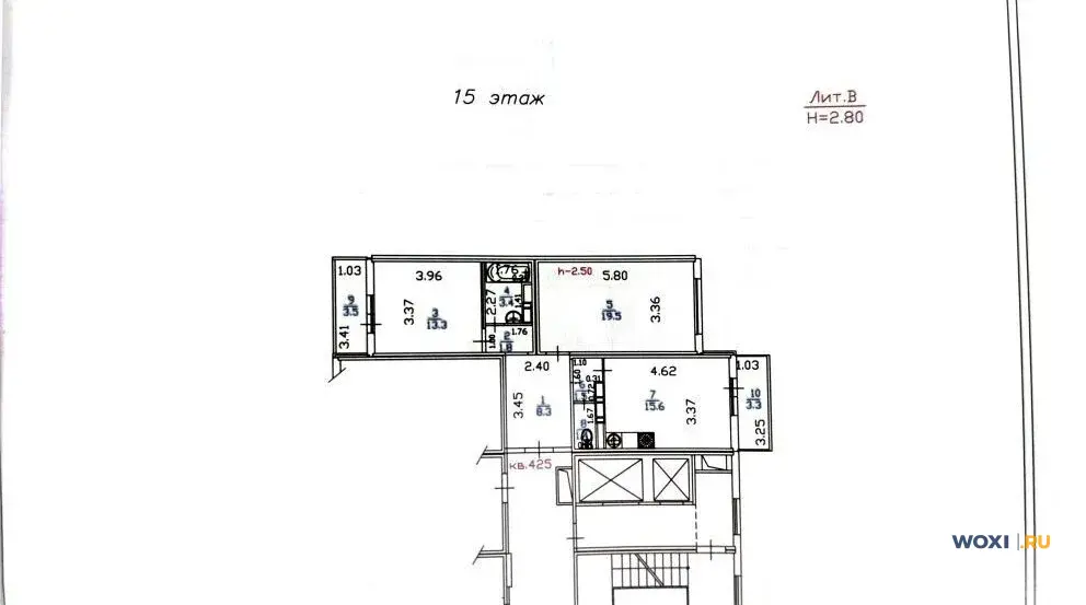 2-комн. квартира, 65 м², 15/16 эт.
