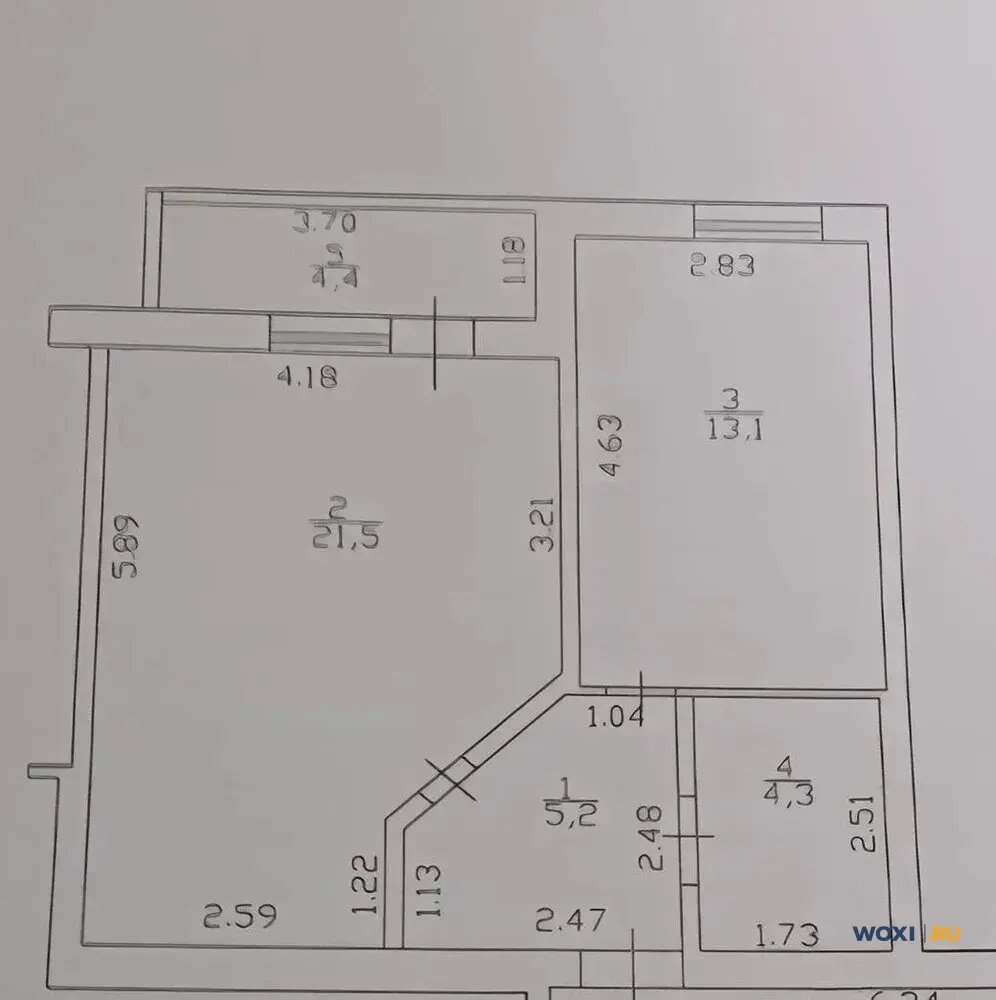 1-комн. квартира, 44 м², 2/7 эт.