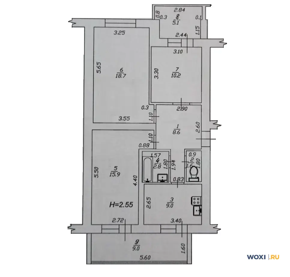 3-комн. квартира, 81 м², 4/5 эт.