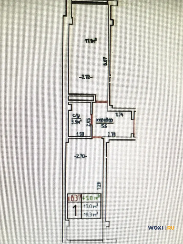 1-комн. квартира, 46 м², 2/3 эт.