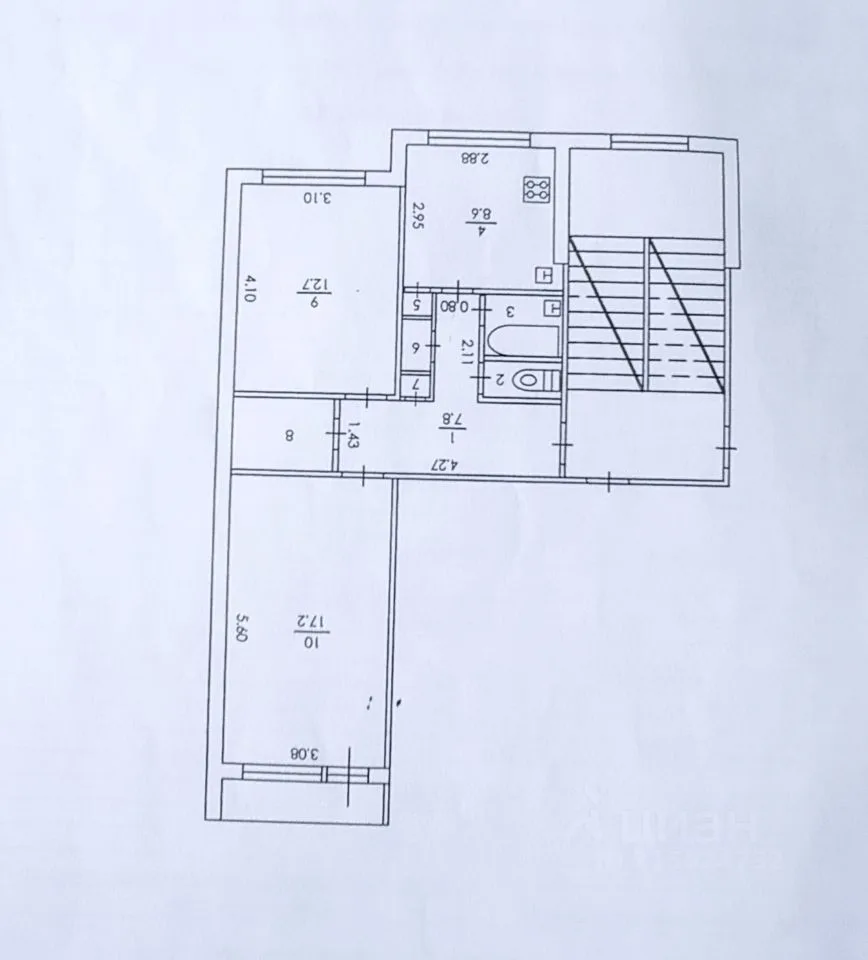 2-комн. квартира, 53,7 м², 5/5 эт.