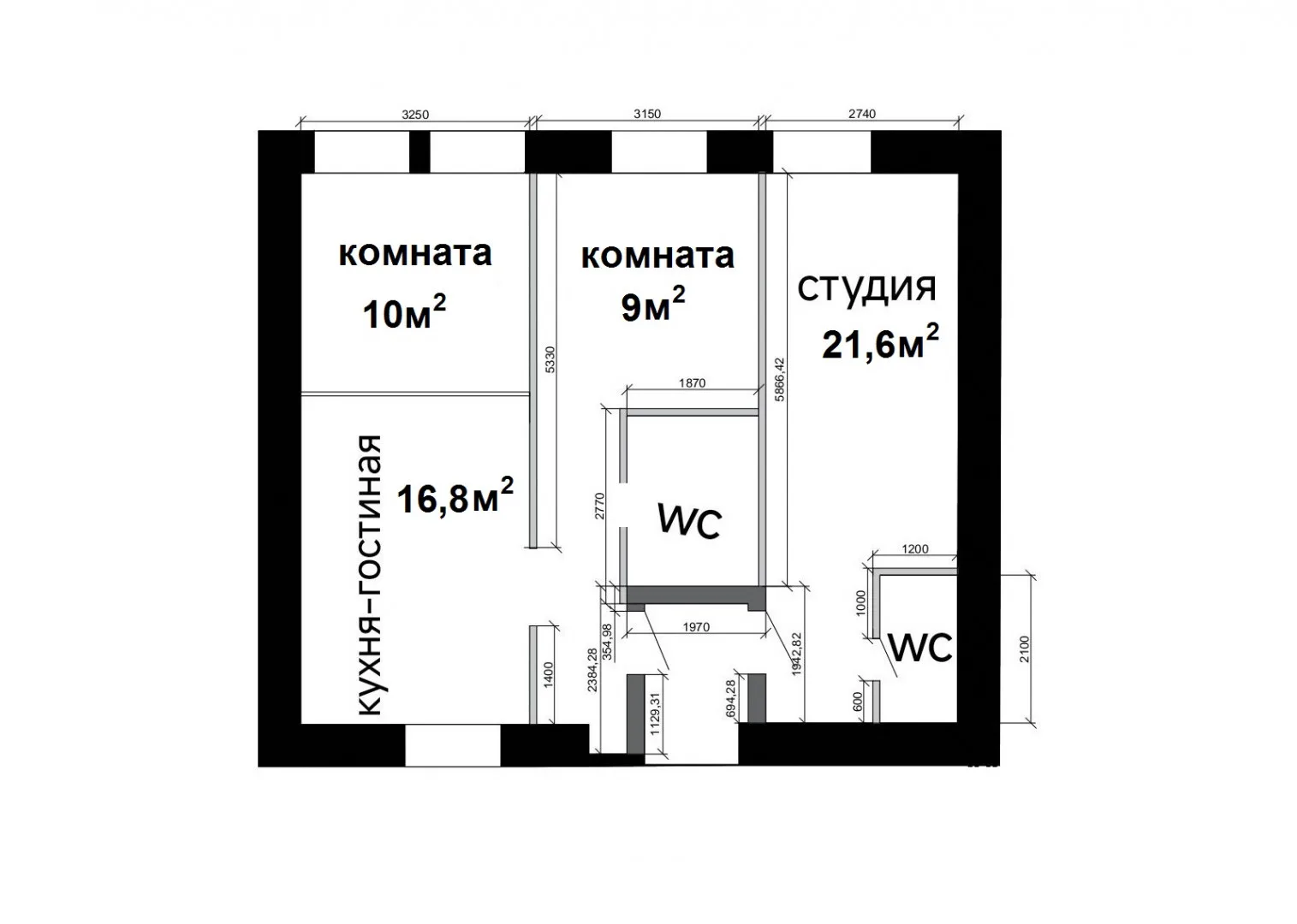 3-комн. квартира, 70,3 м², 4/4 эт.