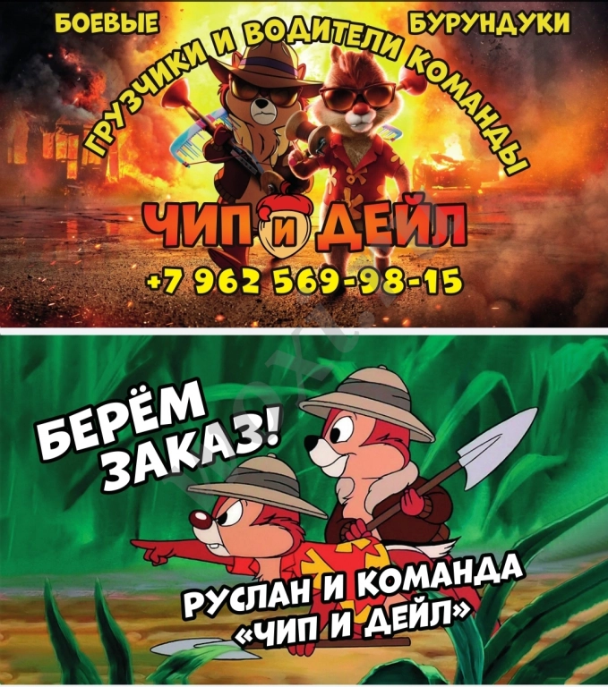 Чип и Дейл грузчики и водители.