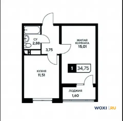 1-комн. квартира, 35 м², 14/20 эт.