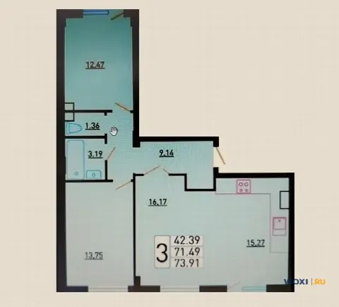 2-комн. квартира, 82 м², 2/13 эт.