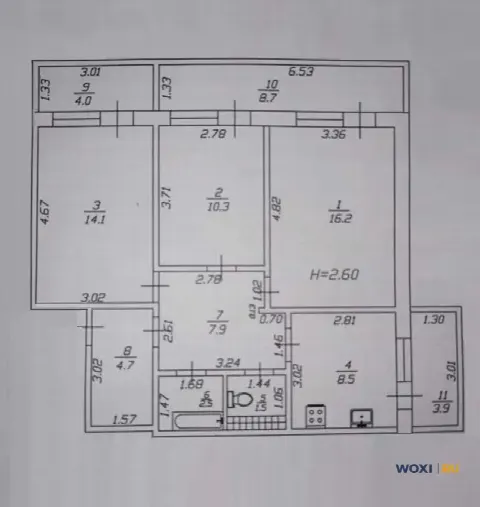3-комн. квартира, 82 м², 7/9 эт.