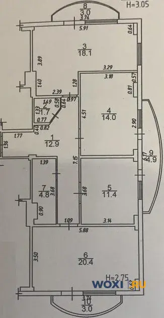 3-комн. квартира, 95 м², 10/11 эт.