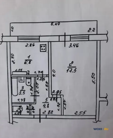 1-комн. квартира, 40 м², 1/5 эт.