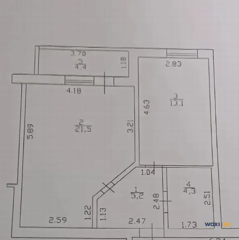 1-комн. квартира, 44 м², 2/7 эт.