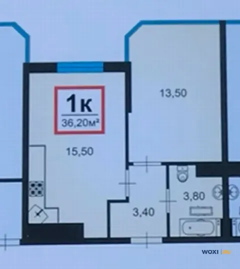 1-комн. квартира, 36 м², 3/15 эт.