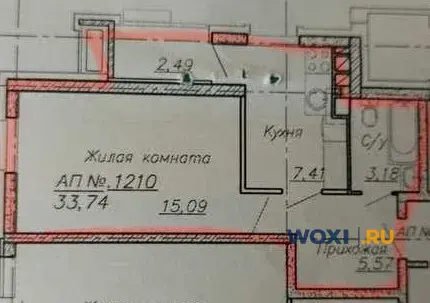 1-комн. квартира, 34 м², 12/13 эт.