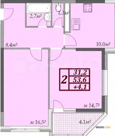 2-комн. квартира, 58 м², 11/13 эт.
