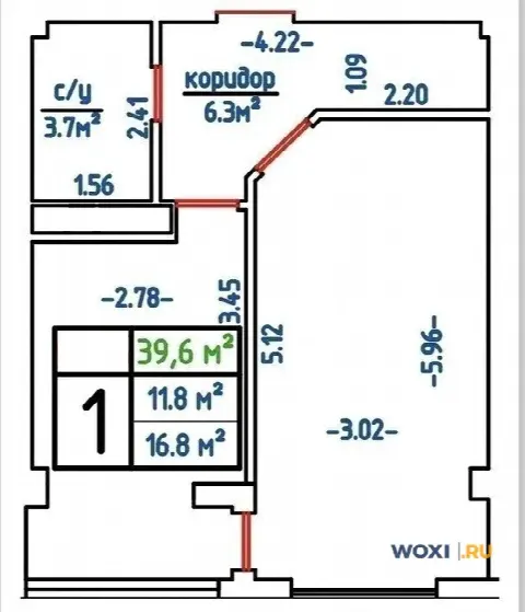 1-комн. квартира, 40 м², 1/3 эт.