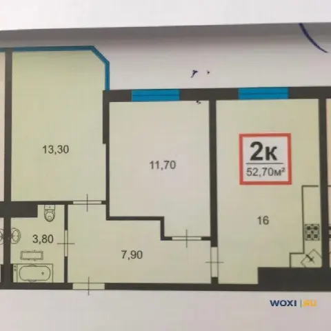 2-комн. квартира, 53 м², 8/16 эт.